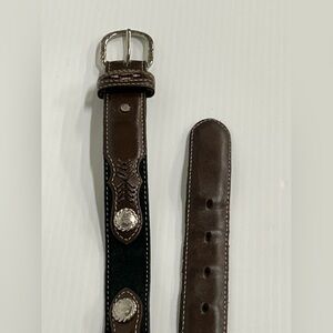Nocona Western Belt Youth Leather Concho Embroidered Sz 22  N4415801